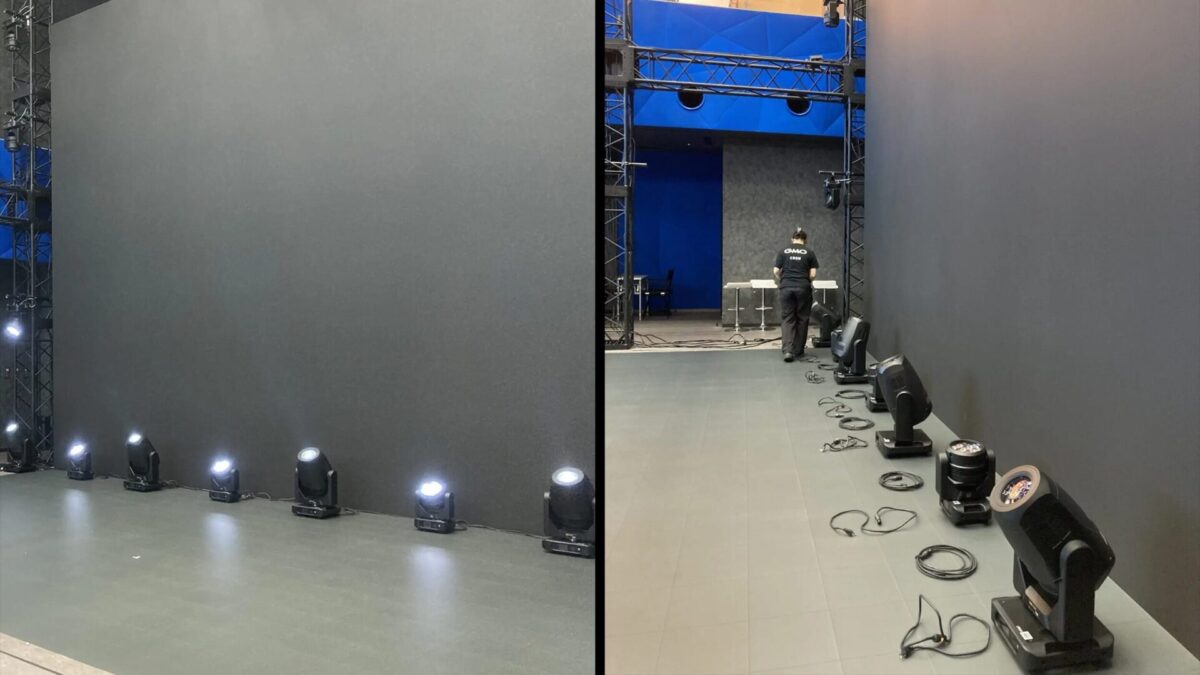 LEDディスプレイの上に照明を追加